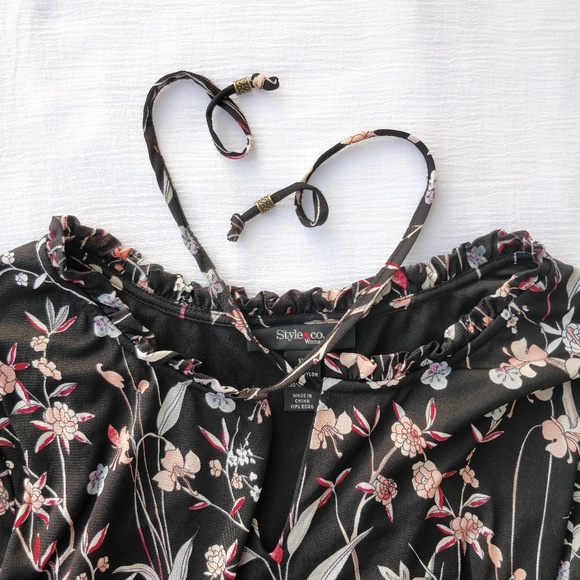 Black Floral Dress - Picture 3 of 4